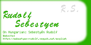 rudolf sebestyen business card